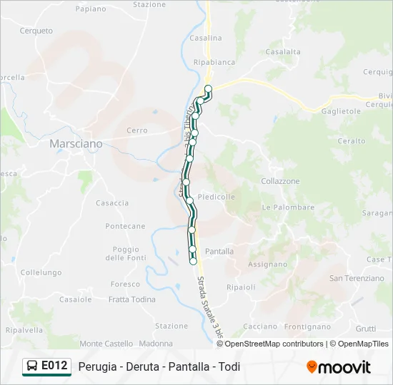 Percorso linea bus E012