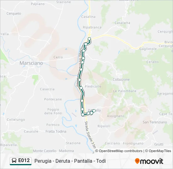 Percorso linea bus E012