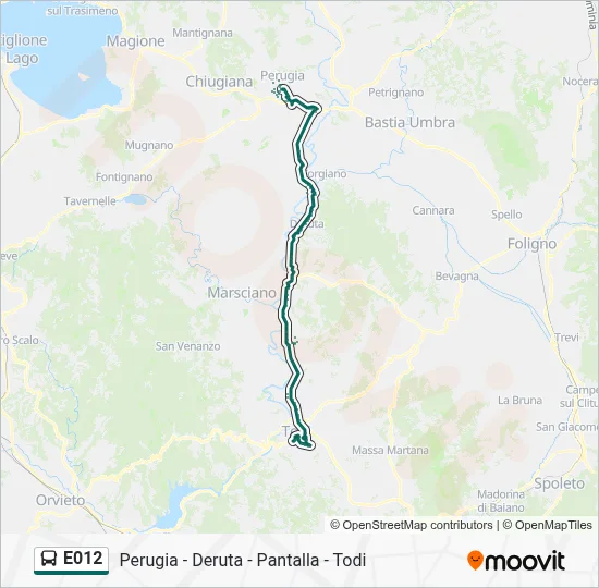 Percorso linea bus E012