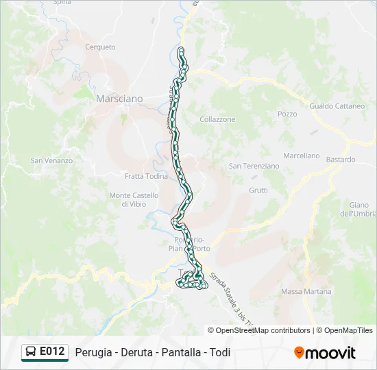 Percorso linea bus E012