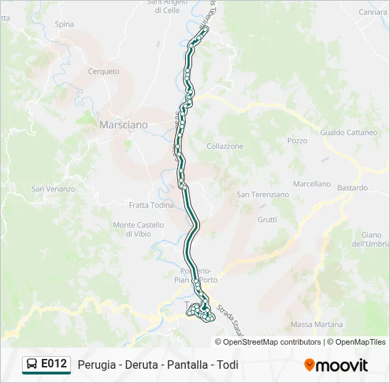 Percorso linea bus E012