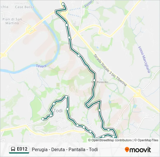 Percorso linea bus E012