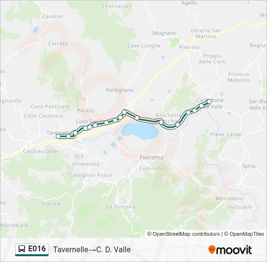 Percorso linea bus E016