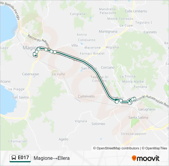 Percorso linea bus E017