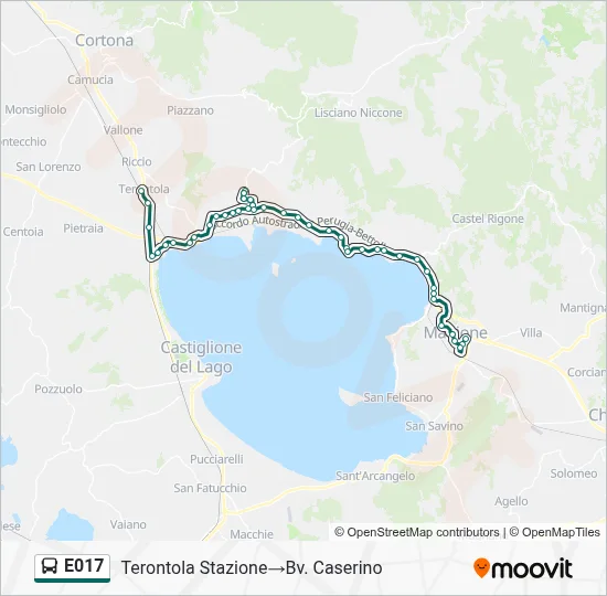 Percorso linea bus E017