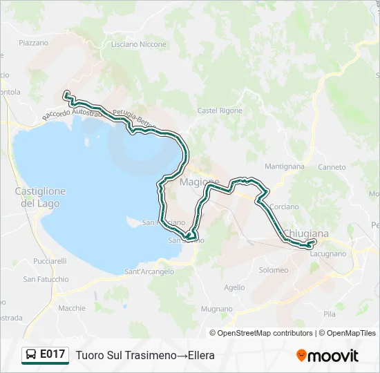 Percorso linea bus E017