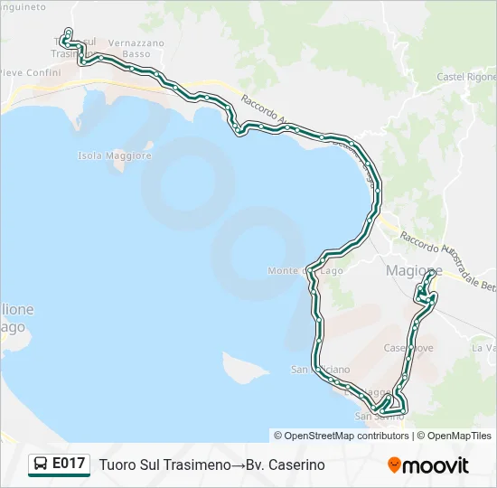 Percorso linea bus E017