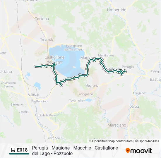 Percorso linea bus E018