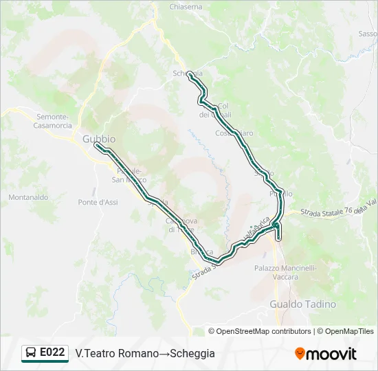 Percorso linea bus E022