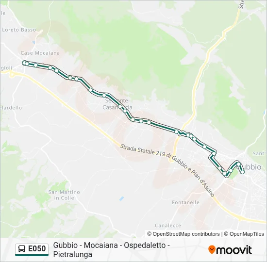 Percorso linea bus E050