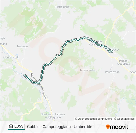 Percorso linea bus E055