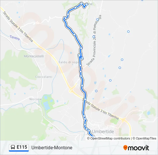 E115 Bus Line Map