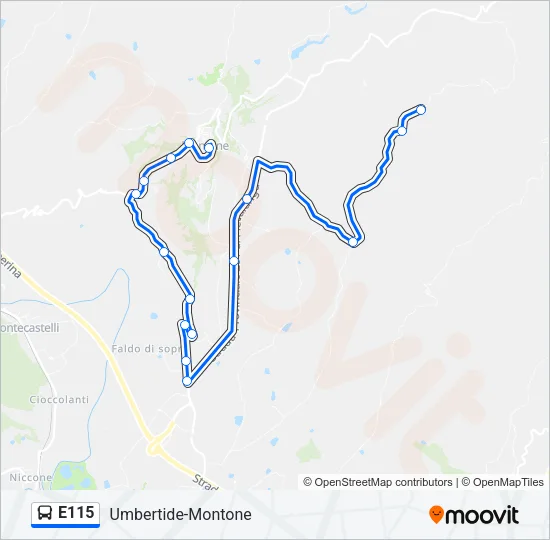 E115 Bus Line Map