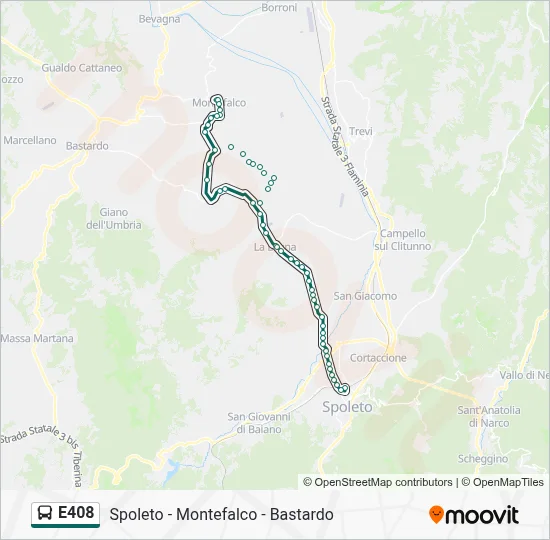 Percorso linea bus E408