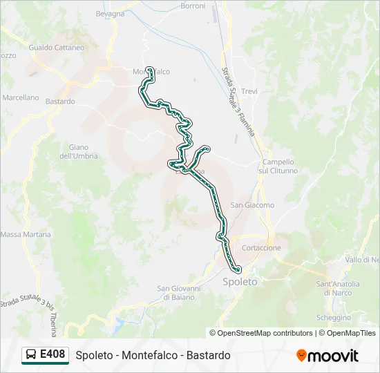 Percorso linea bus E408
