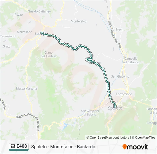 Percorso linea bus E408