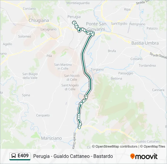 Percorso linea bus E409