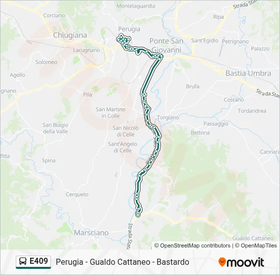 Percorso linea bus E409