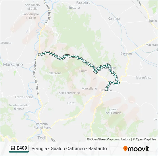 Percorso linea bus E409