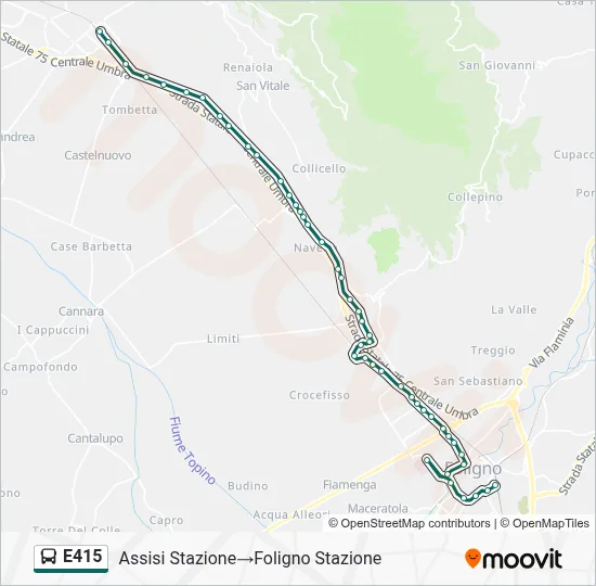 Percorso linea bus E415