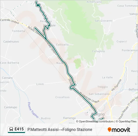 Percorso linea bus E415