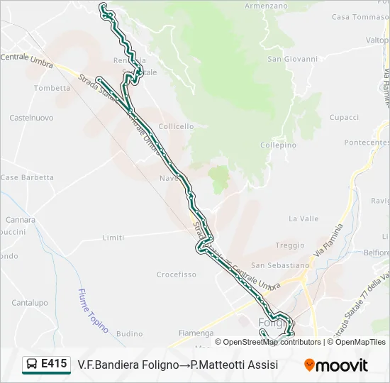 Percorso linea bus E415