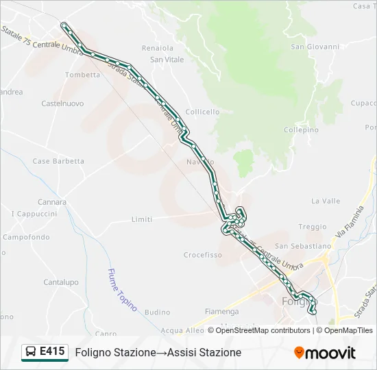 Percorso linea bus E415