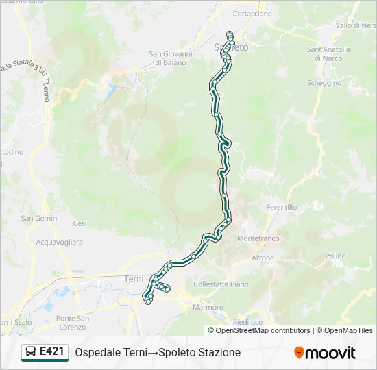 Percorso linea bus E421