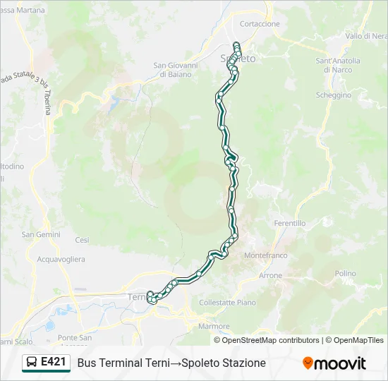 Percorso linea bus E421