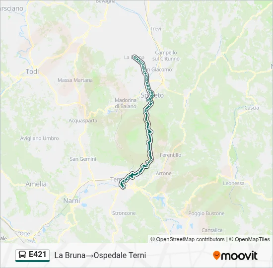 Percorso linea bus E421