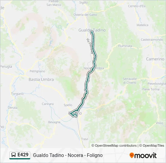 Percorso linea bus E429