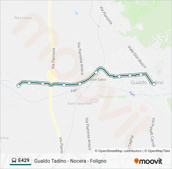 Percorso linea bus E429