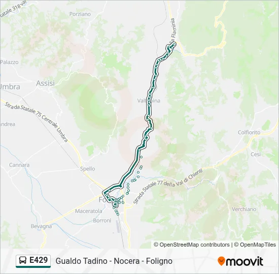 Percorso linea bus E429