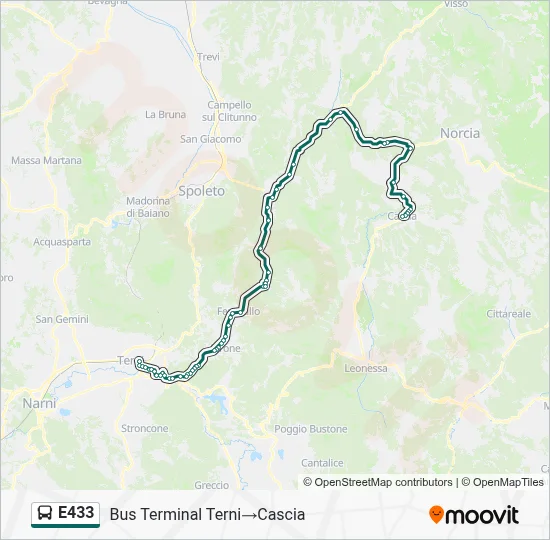 Percorso linea bus E433