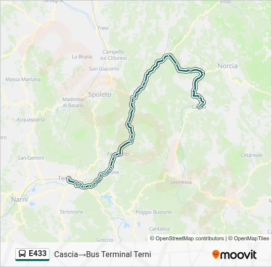 Percorso linea bus E433