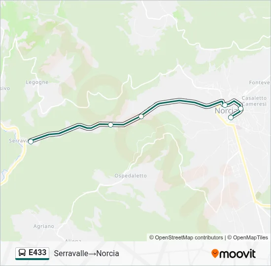 Percorso linea bus E433