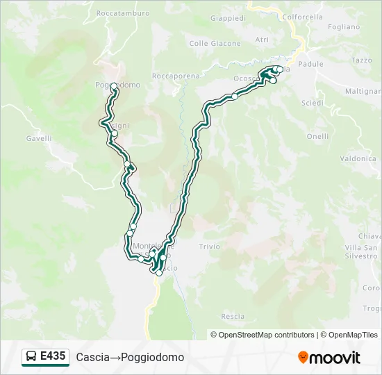 Percorso linea bus E435