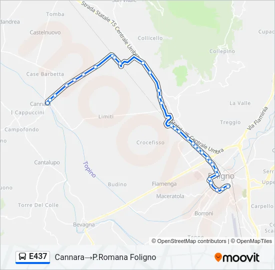 E437 Bus Line Map