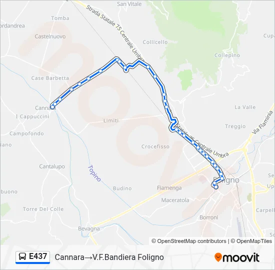 Percorso linea bus E437