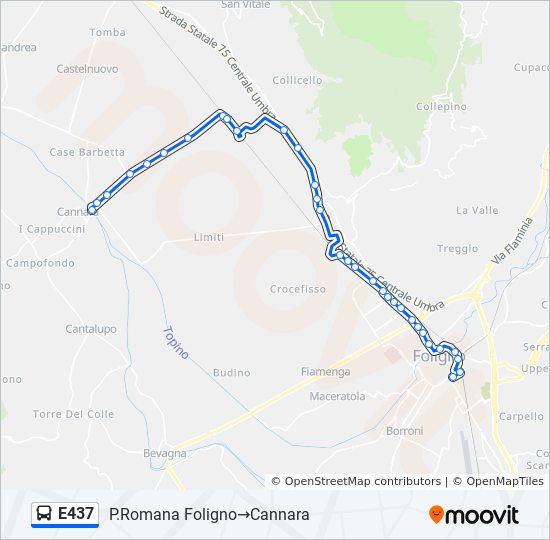 Percorso linea bus E437