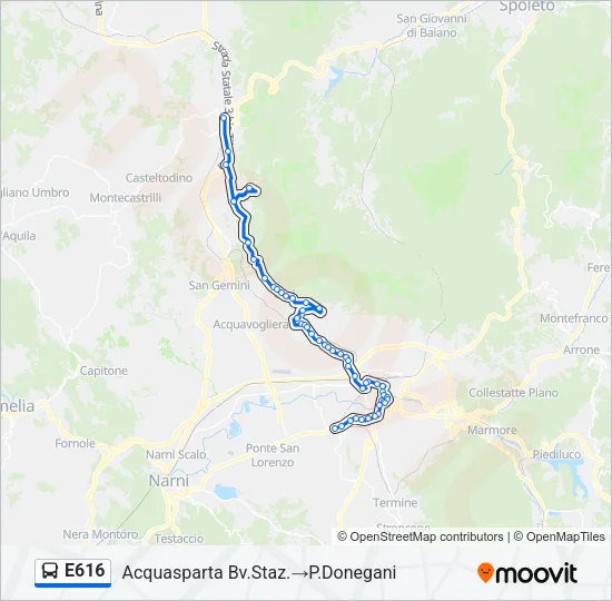 E616 Bus Line Map