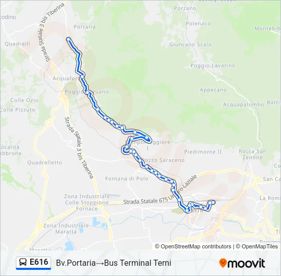 E616 Bus Line Map