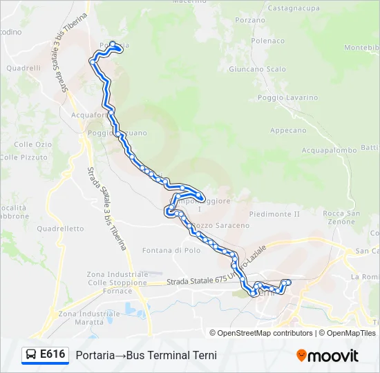E616 Bus Line Map