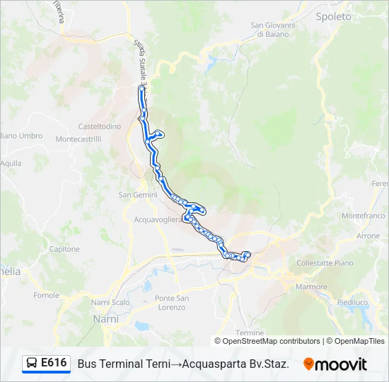 E616 Bus Line Map