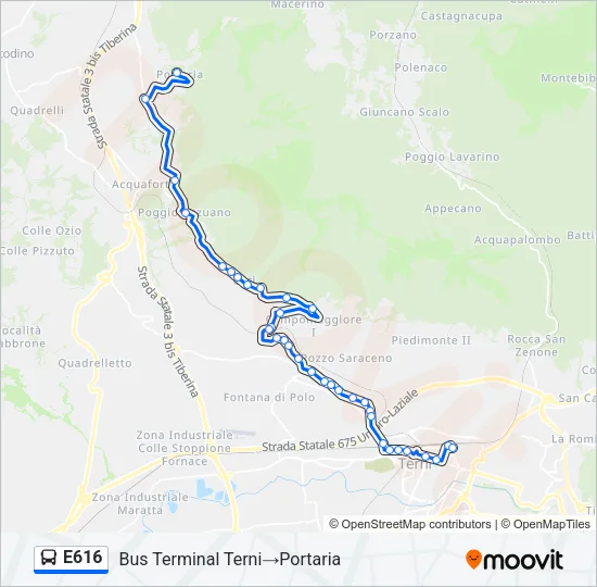 E616 Bus Line Map