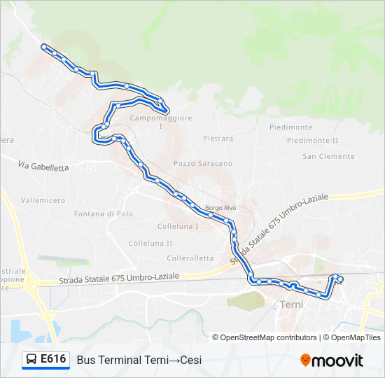 E616 Bus Line Map