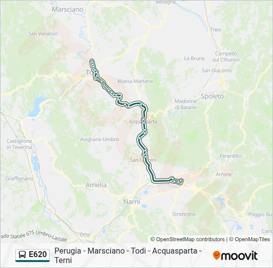 Percorso linea bus E620