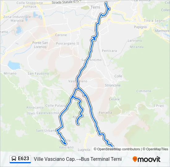 E623 Bus Line Map