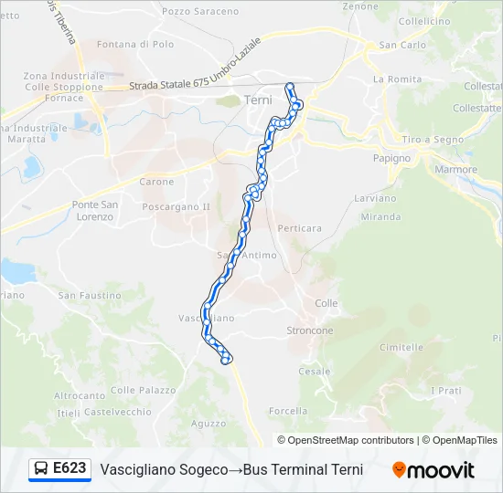 E623 Bus Line Map
