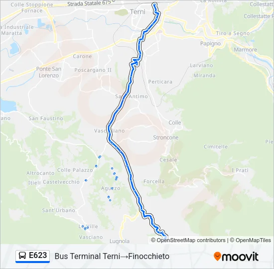 E623 Bus Line Map